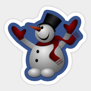 Christmas Snowman With Red Scarf Sticker